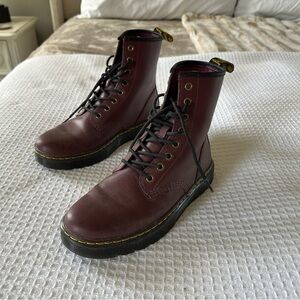 Dr. Martens Brown Leather Boots with 8-Eyelet Lacing